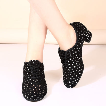 Buy Outdoor Latin Dance Shoes with Star Design Fabric Upper Sole global swanky 3
