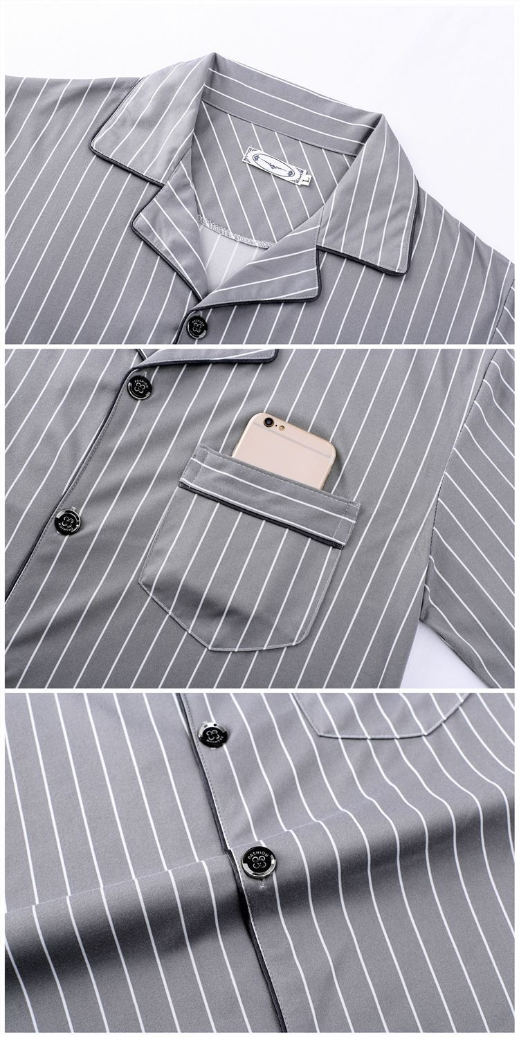 Buy Pajamas Men's Spring & Autumn Long-sleeved Homewear Suit global swanky 2