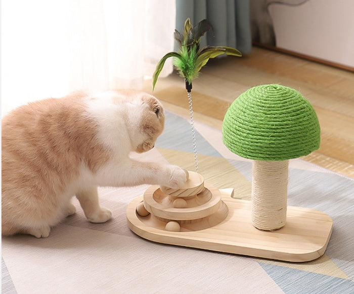 Buy Pet Cat Tree Toys – Cat Scratch Post with Double Sisal Balls global swanky 1