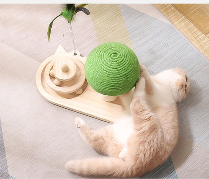 Buy Pet Cat Tree Toys – Cat Scratch Post with Double Sisal Balls global swanky 3