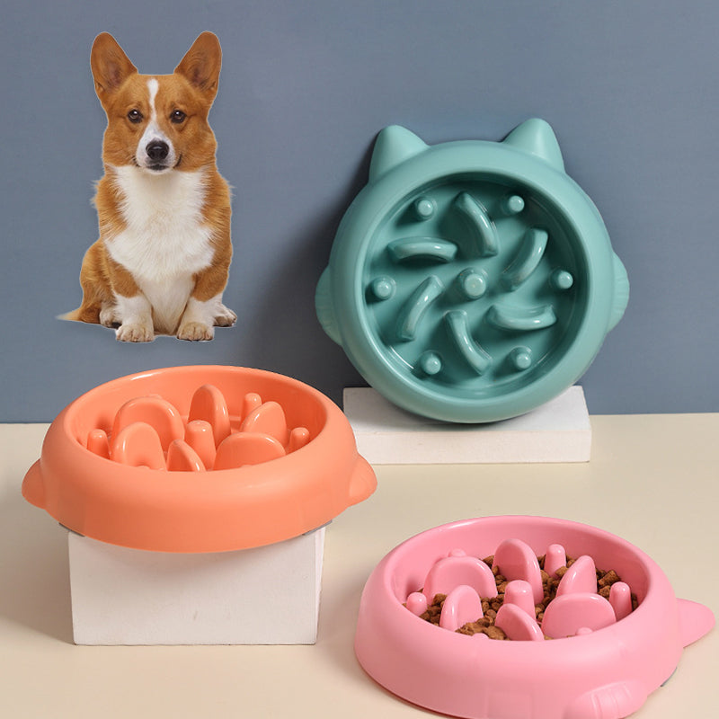 Buy Pet Dog Cat Slow Feeder Bowls – Anti-choking Eating Plate global swanky 1