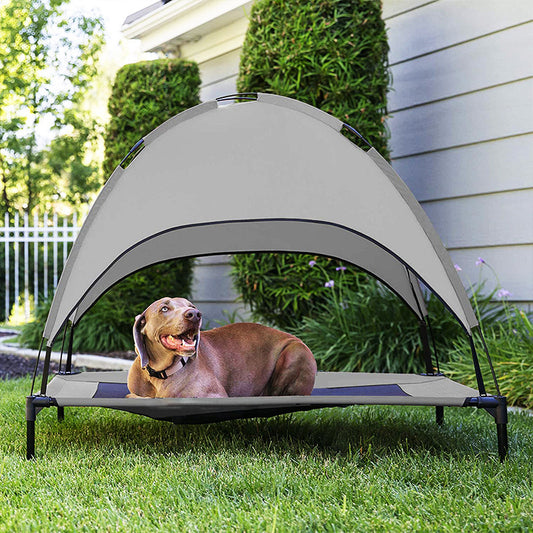 Buy Pet Outdoor Loft Bed – Covered Camp Bed & Sunshade Tent global swanky 1