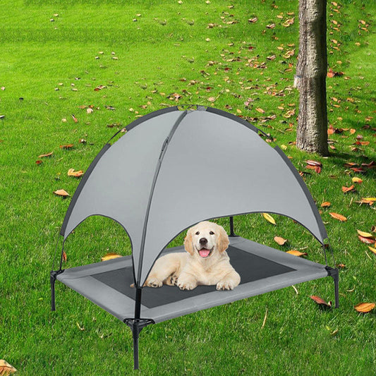 Buy Pet Outdoor Loft Bed – Covered Camp Bed & Sunshade Tent global swanky 2