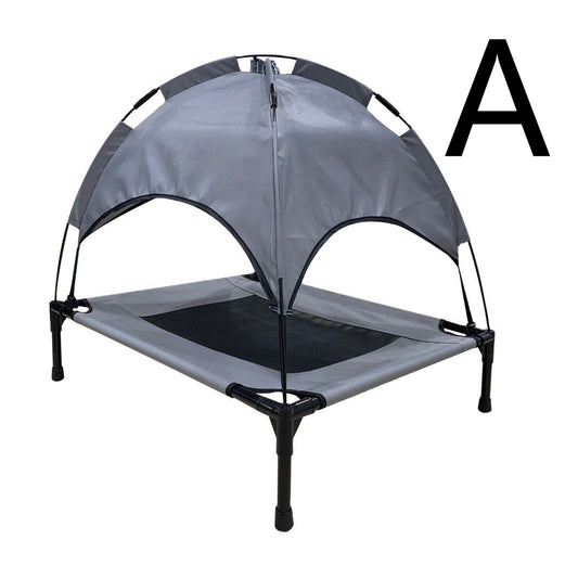 Buy Pet Outdoor Loft Bed – Covered Camp Bed & Sunshade Tent global swanky 3