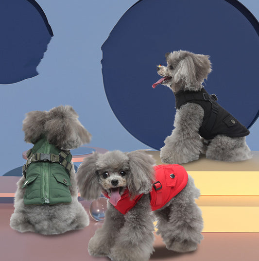 Buy Pet Winter Cotton Dog Clothes Zipper Jacket Warm Outfit globalswanky 01