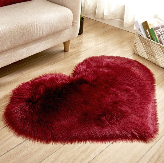 Buy Plush Heart Shaped Carpet – Fluffy Non-Slip Floor & Sofa Mat globalswanky03