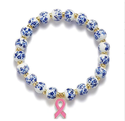 Buy Porcelain Floral Blue & White Ceramic Bracelet for Women global swanky 3