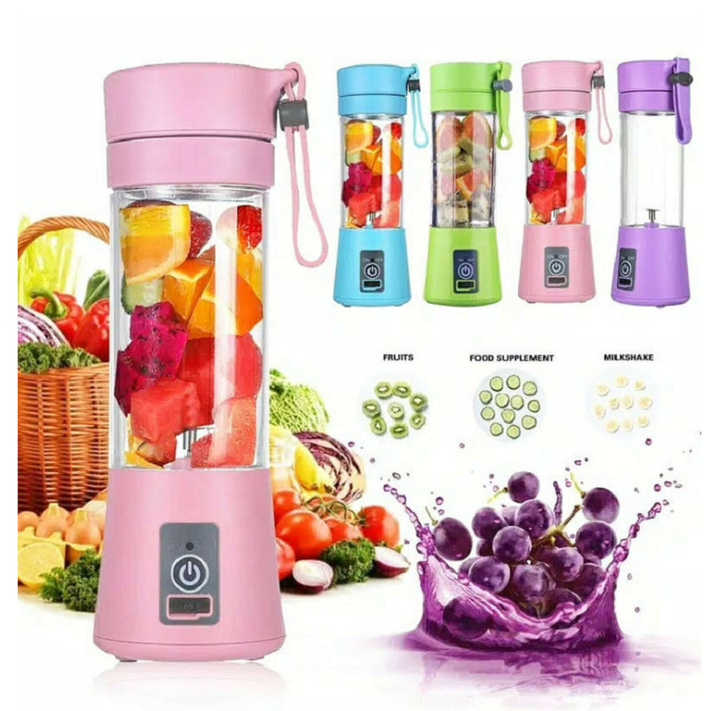 Buy Portable USB Rechargeable Blender 6 Blade Juicer Cup 380ML global swanky 1