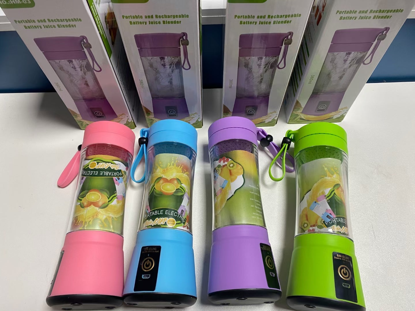 Buy Portable USB Rechargeable Blender 6 Blade Juicer Cup 380ML global swanky 4