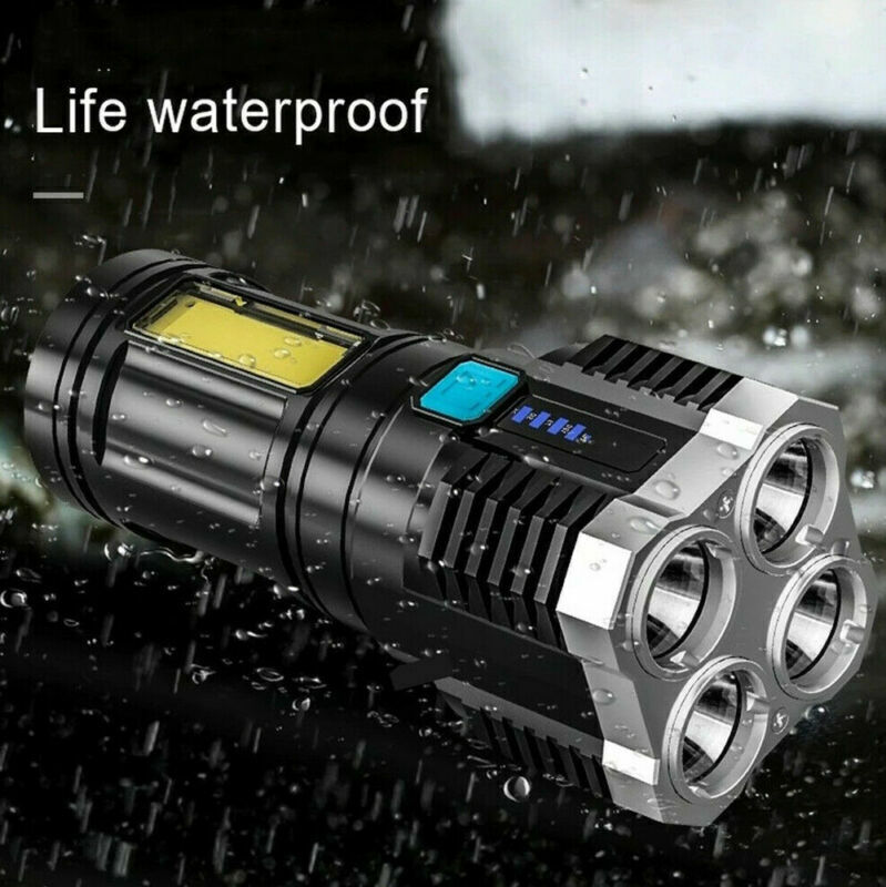 Buy Powerful Quad-Core LED Torch USB Rechargeable for Camping global swanky 3