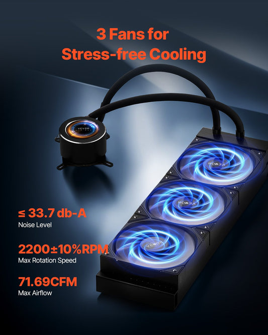Buy Premium AIO CPU Liquids Cooler 120mm Fans for Intel AMD. global swanky 3