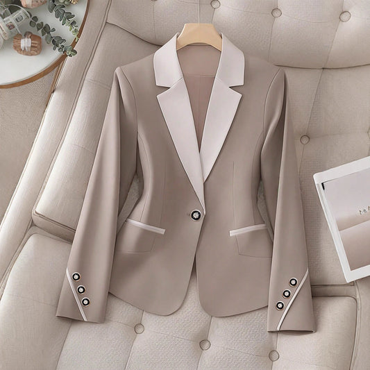 Buy Professional Contrasting-Color Button Elegant Formal Blazer global swanky 1