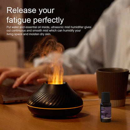 Buy RGB 130ML Flame Humidifier Diffuser with Aroma Oil for Home
Global swanky 1