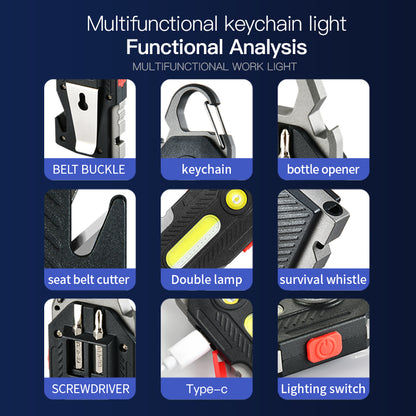 Buy Rechargeable COB Keychain Emergency Work Light for Outdoor global swanky 3