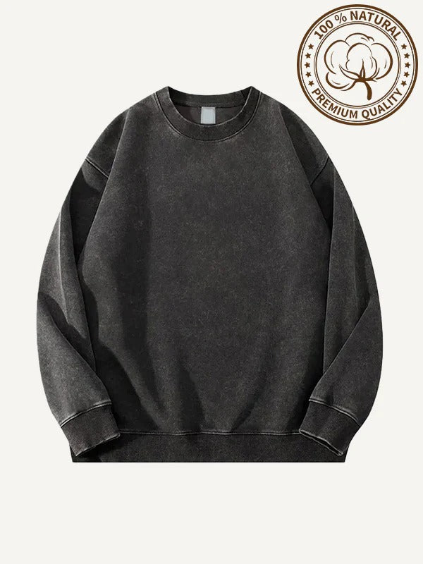 Buy Retro Washed Distressed Crewneck Sweatshirt Streetwear global swanky 2