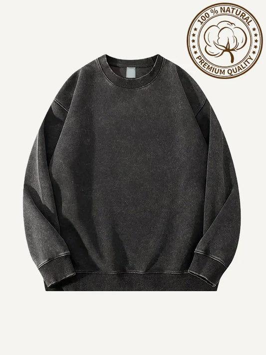 Buy Retro Washed Distressed Crewneck Sweatshirt Streetwear global swanky 2