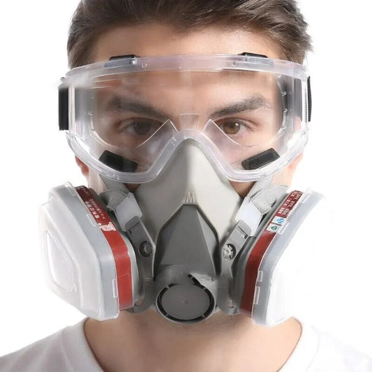 Buy Reusable Half Face Respirator Gas Mask with Safety Goggles global swanky 1