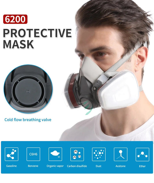 Buy Reusable Half Face Respirator Gas Mask with Safety Goggles global swanky 2