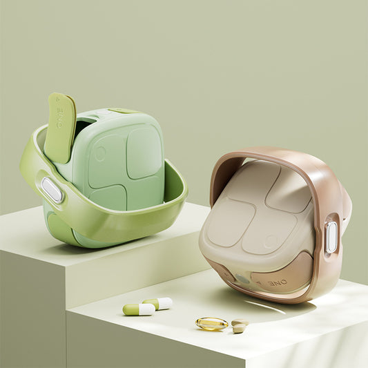 Buy Rotating Magnetic Pill Organizer for Daily Medicine Use global swanky 2