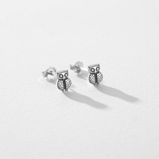 Buy S925 Sterling Silver Owl Stud Earrings – Creative Cute Design global swanky 2