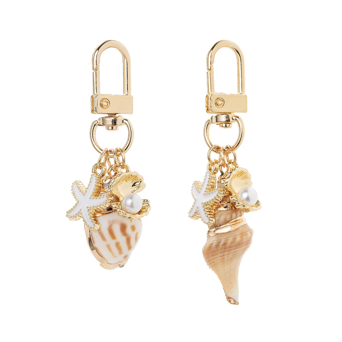 Buy Seaside Alloy Natural Shell Pearl Keychain Stylish Accessory global swanky 2