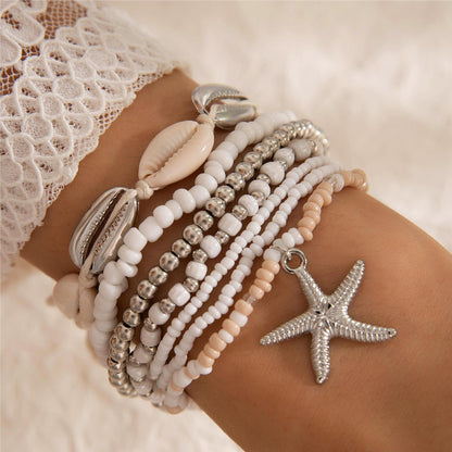 Buy Shell Bead Bracelet Set Resort-Style Jewelry for Summer Wear global swanky 2