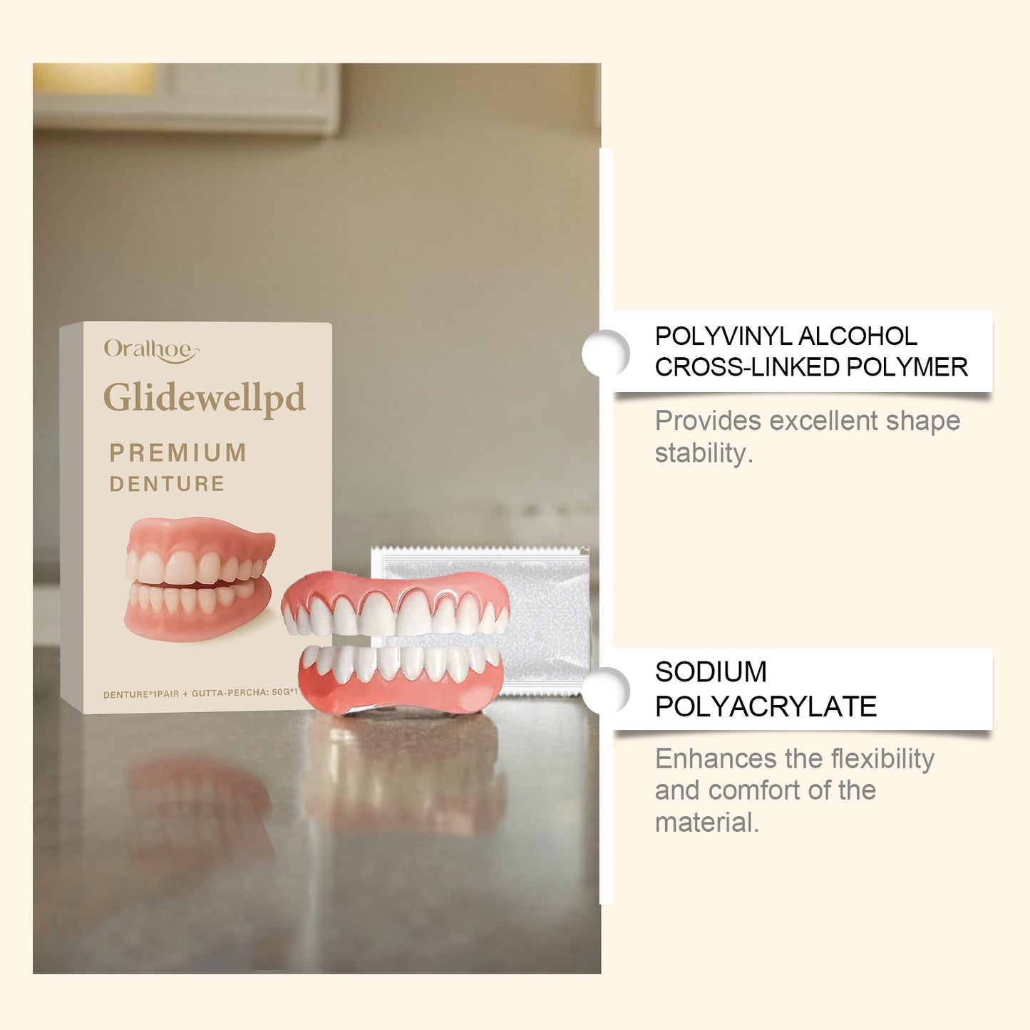 Buy Silicone Denture Set for Comfortable Smile Support and Care global swanky 3