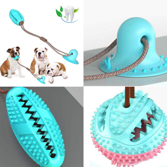 Buy Silicone Suction Cup Tug Dog Ball Toy for Chewing & Cleaning globalswanky 02