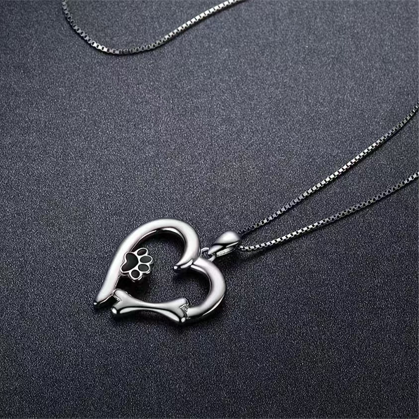 Buy Simple Heart-Shaped Pendant Necklace – Perfect for Pet Lovers global swanky 3