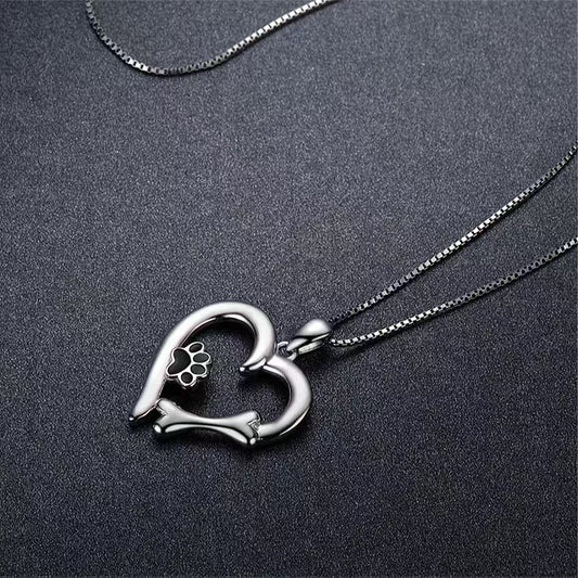 Buy Simple Heart-Shaped Pendant Necklace – Perfect for Pet Lovers global swanky 3