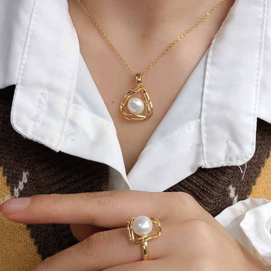 Buy Simple and Exquisite Freshwater Pearl Necklace Jewelry Set global swanky 1