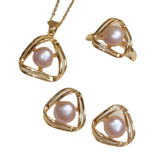 Buy Simple and Exquisite Freshwater Pearl Necklace Jewelry Set global swanky 3