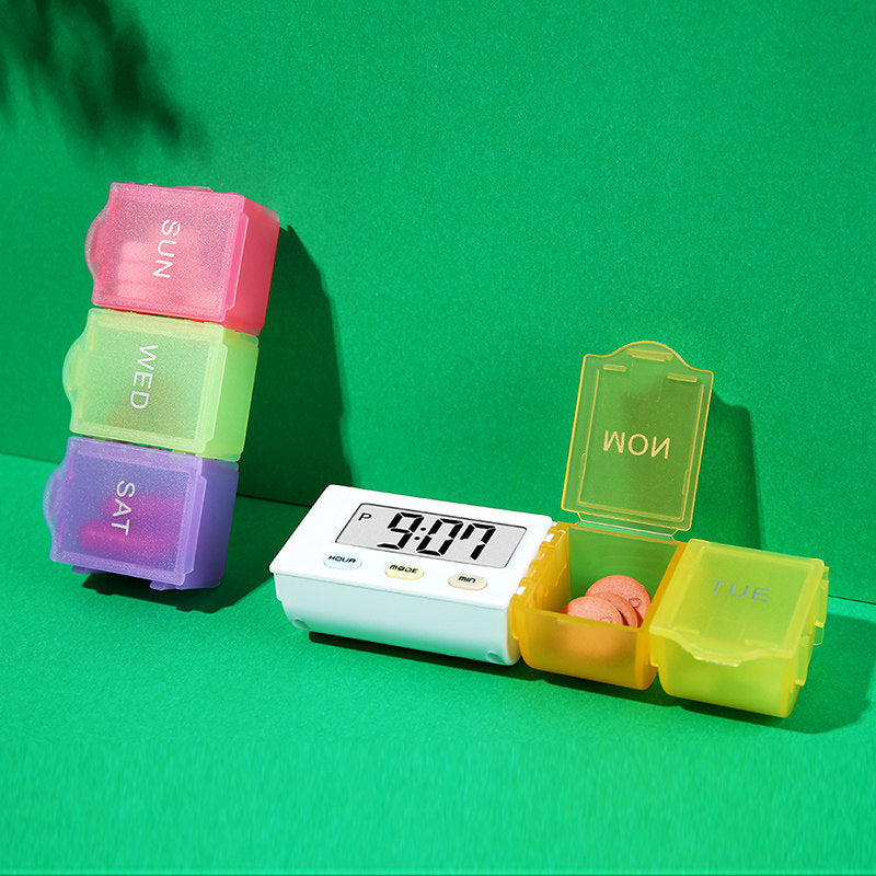 Buy Smart Weekly Pill Organizer with Alarm Reminder Support global swanky 2