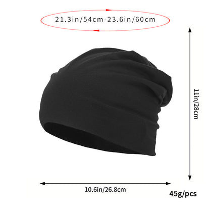 Buy Solid Color Slouchy Beanie – All-Season Knitted Wrap Hat global swanky 3