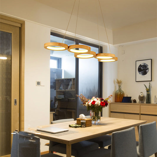 Buy Solid Wood Circle Dining Pendant Light Modern Simplicity global swanky 1
