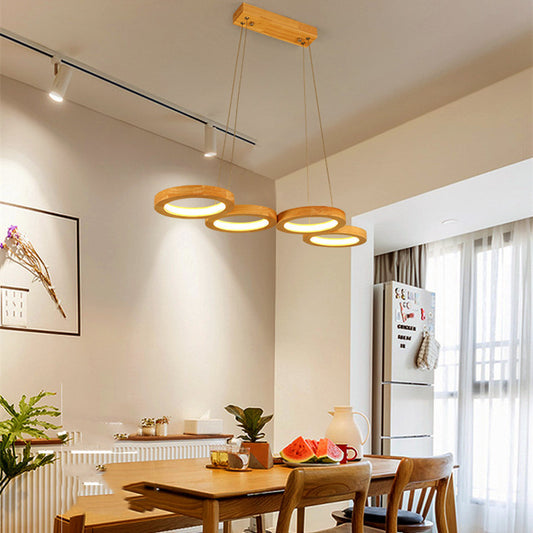 Buy Solid Wood Circle Dining Pendant Light Modern Simplicity global swanky 3