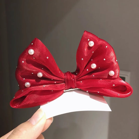 Buy Spring Summer Pearl Bow Hair Clip for Girls Online globalswanky 03