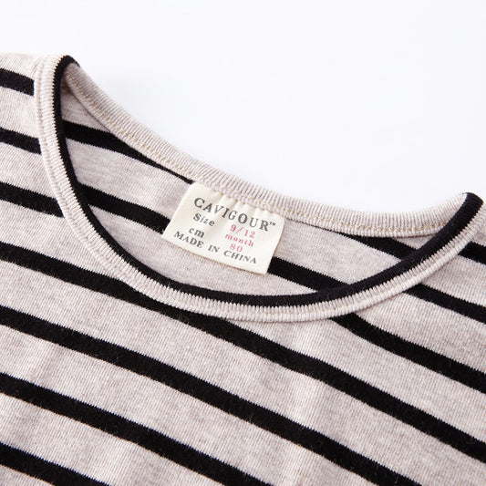 Buy Striped Print Girls T-Shirt – Cotton Long Sleeve Kids Clothes global swanky 3