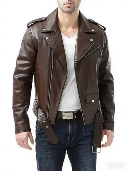 Buy Stylish Slim-Fit Mens PU Leather Jacket with Zipper Online
global swanky 3