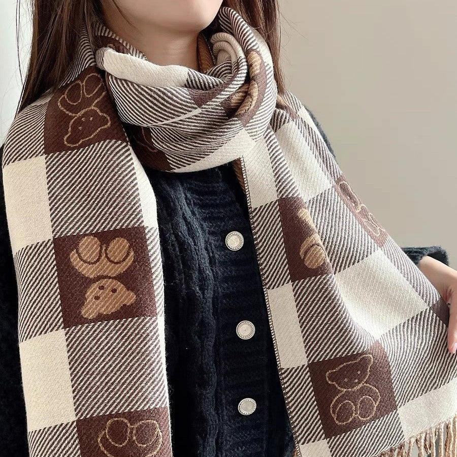 Buy Stylish Versatile Warm Womens Faux Cashmere Scarf for Winter global swanky 3