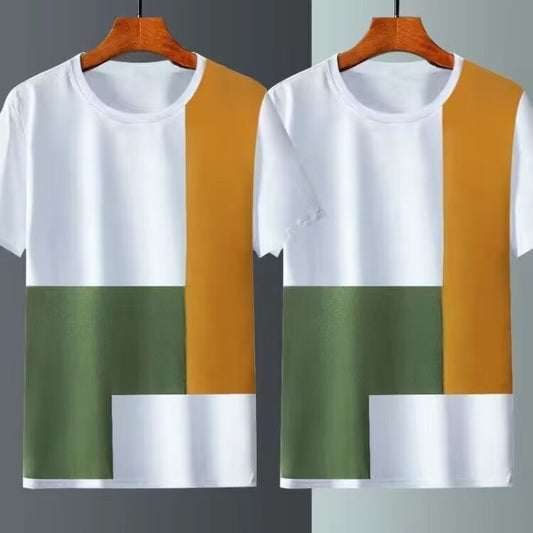 Buy Summer Ice Silk Short Sleeve T-shirt Men for Cool Comfort global swanky 2