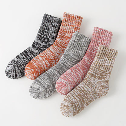 Buy Thick Warm Terry Socks In A Retro Color Palette For Women globalswanky 01