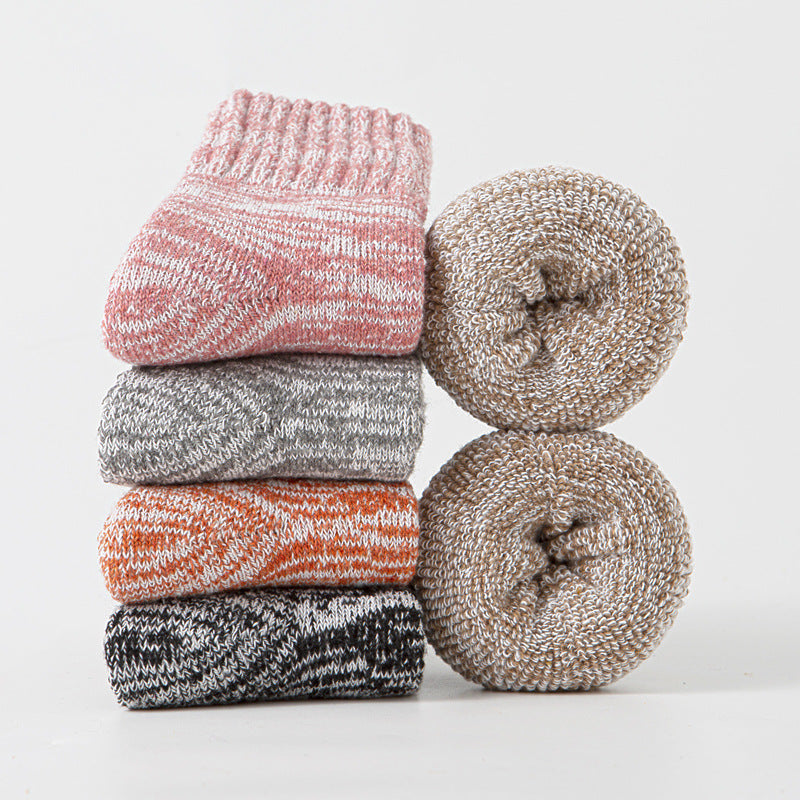 Buy Thick Warm Terry Socks In A Retro Color Palette For Women globalswanky 02