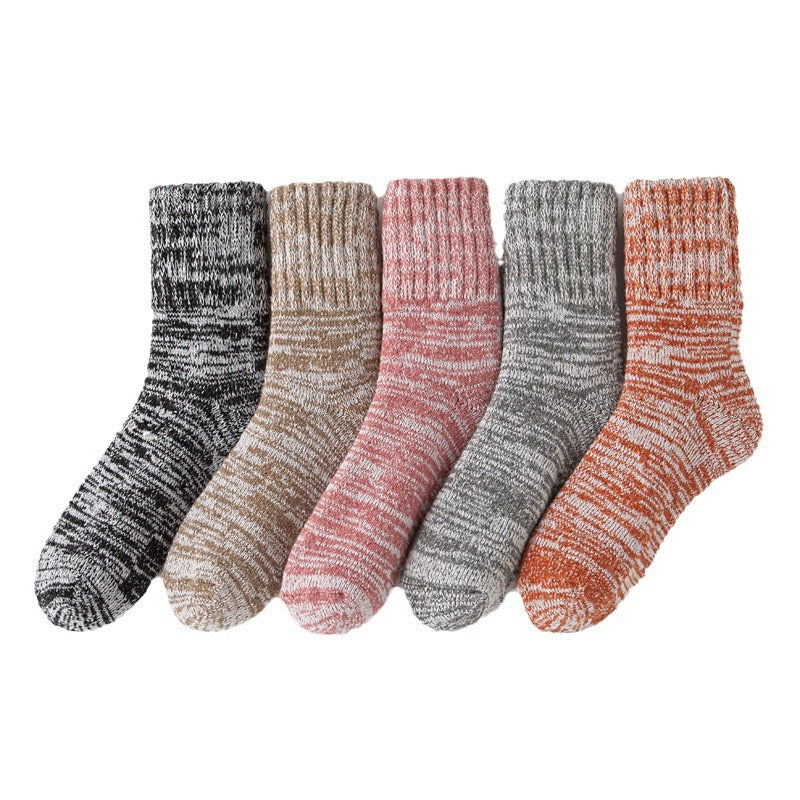 Buy Thick Warm Terry Socks In A Retro Color Palette For Women globalswanky 03