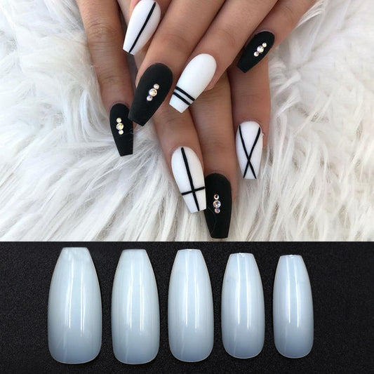 Buy Transparent Natural Fake Nails – 500-Piece Full Nail Set globalswanky 05