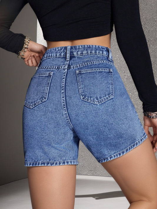 Buy Trendy Distressed Vintage Non-Stretch Denim Shorts for Women global swanky 2