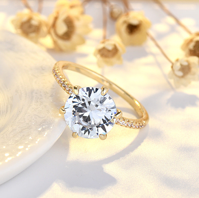 Buy Trendy Geometric Six-Prong Diamond Ring Elegant Design globalswanky 2