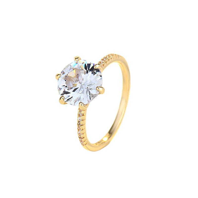 Buy Trendy Geometric Six-Prong Diamond Ring Elegant Design globalswanky 3