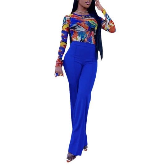 Buy Trendy Slim Fit Flared High Waist Wide Leg Women’s Pants global swanky 2
