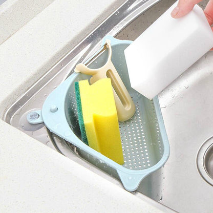 Buy Triangle Kitchen Sink Drain Storage Rack with Sponge Basket global swanky 2